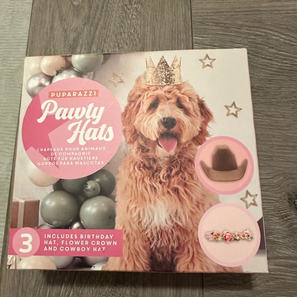 Pet Party Hat Set - Gold, Pink, Brown